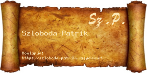 Szloboda Patrik névjegykártya