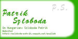 patrik szloboda business card